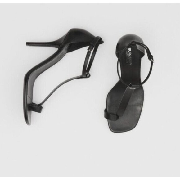 Authentic Burberry Women Black STEFANIE Toe-Ring Leather Stiletto Sandals  US 7 - Picture 16 of 16